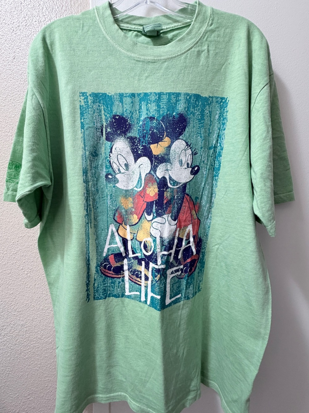 Disney Mint Green Mickey & Minnie 'Aloha Life' Short Sleeve Tee